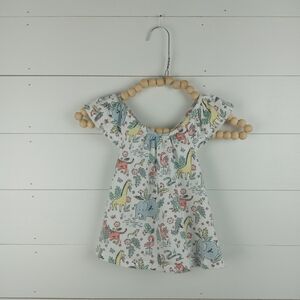 Dylan & Abby girls size 18 mos ruffle sleeve jungle pattern bow back blouse